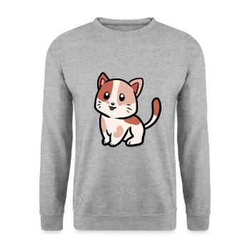 Chats Chats Kitten Bébé Animaux Animaux - Sweat-shirt Unisexe - gris chiné - Devant - Alina (178cm) & Michal (187cm)