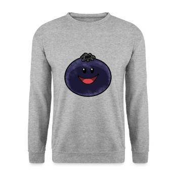 Bleuets Bleuets Végétalien Végétarien Berry Fruit - Sweat-shirt Unisexe - gris chiné - Devant - Alina (178cm) & Michal (187cm)