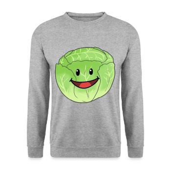 White Cabbage Vegetable Cabbage Head Cabbage Food Vegan - Unisex Sweatshirt - salt & pepper - Front - Alina (178cm) & Michal (187cm)