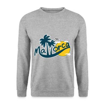 Mallorca Urlaub Strand Malle Palma Urlauber Tour - Unisex Pullover - Weißgrau meliert - Vorne - Alina (178cm) & Michal (187cm)