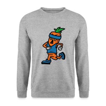 Run Carrot Run - Unisex Pullover - Weißgrau meliert - Vorne - Alina (178cm) & Michal (187cm)