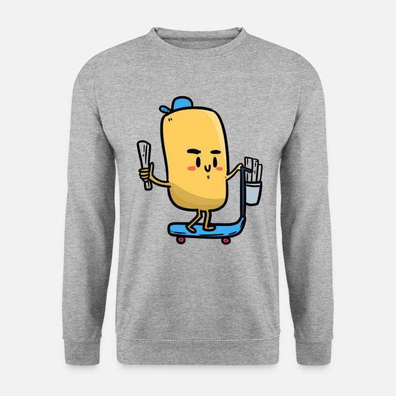 Newspaper Guy , Zeitungsbote - Unisex Pullover - Weißgrau meliert