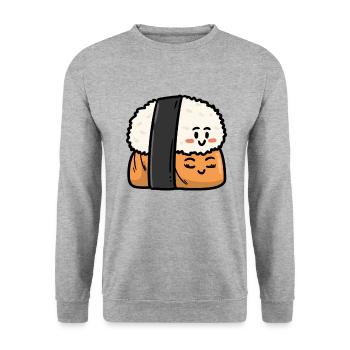 Sushi's Love, Cute - Unisex Sweatshirt - salt & pepper - Front - Alina (178cm) & Michal (187cm)