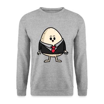 Œuf en costume - Sweat-shirt Unisexe - gris chiné - Devant - Alina (178cm) & Michal (187cm)