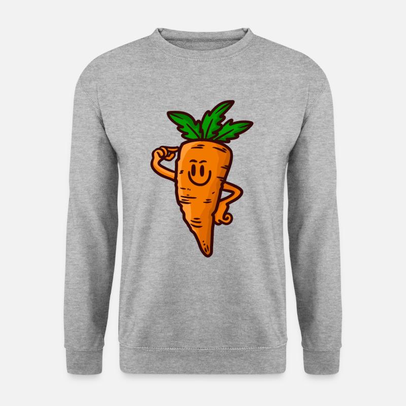 Smart Carrot , Schlaue Karotte - Unisex Pullover - Weißgrau meliert