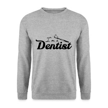 Dentist - Unisex Sweatshirt - salt & pepper - Front - Alina (178cm) & Michal (187cm)