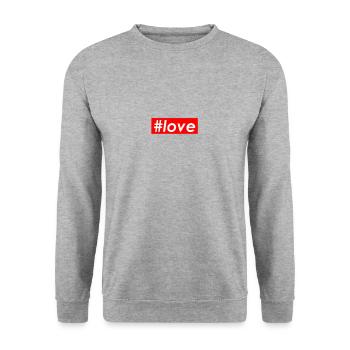 Love love hashtag - Unisex Sweatshirt - salt & pepper - Front - Alina (178cm) & Michal (187cm)