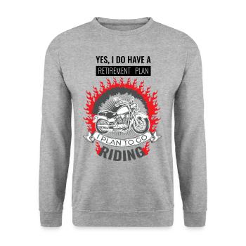 Motorcycle motorcyclist pensioner pension saying - Unisex Sweatshirt - salt & pepper - Front - Alina (178cm) & Michal (187cm)