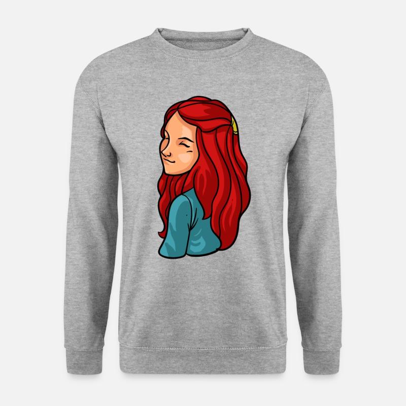 Rote Haare Rotschopf Rothaarig Rotes Haar Geschenk - Unisex Pullover - Weißgrau meliert