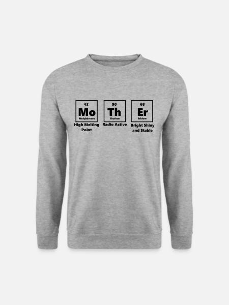 Mother Mutter Muttertag Geschenk Chemie Biologie - Unisex Pullover - Weißgrau meliert