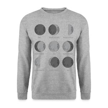 Astronomie La phase lunaire cadeau de l'espace - Sweat-shirt Unisexe - gris chiné - Devant - Alina (178cm) & Michal (187cm)