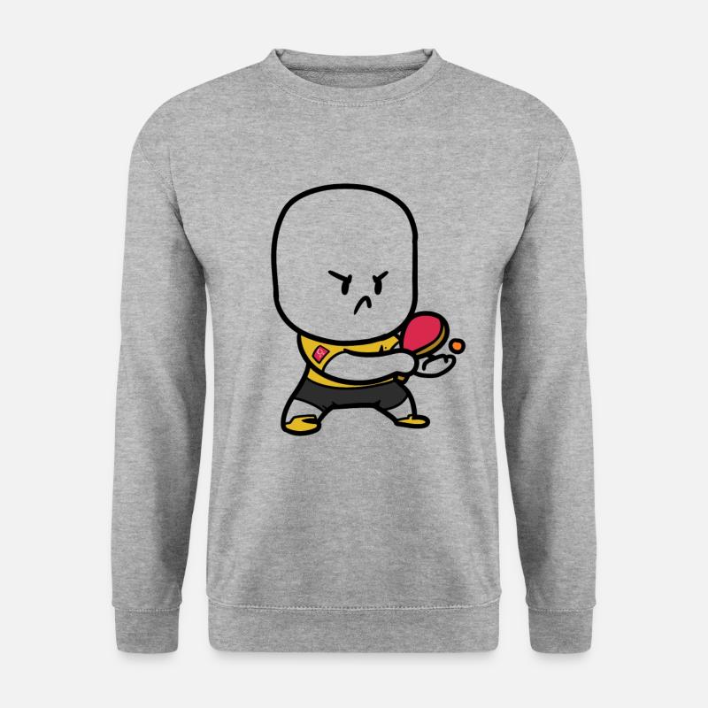Stickman Pingpong - Unisex Pullover - Weißgrau meliert