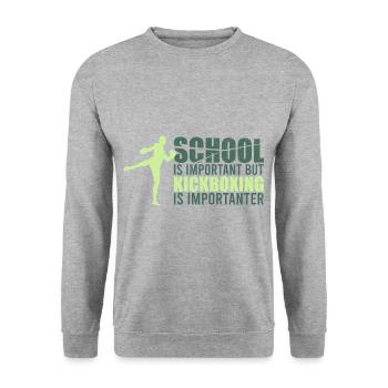 Kick Boxing is an importante - Unisex Sweatshirt - salt & pepper - Front - Alina (178cm) & Michal (187cm)