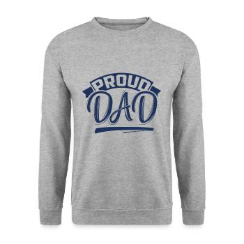 Stolzer Papa - Unisex Pullover - Weißgrau meliert - Vorne - Alina (178cm) & Michal (187cm)