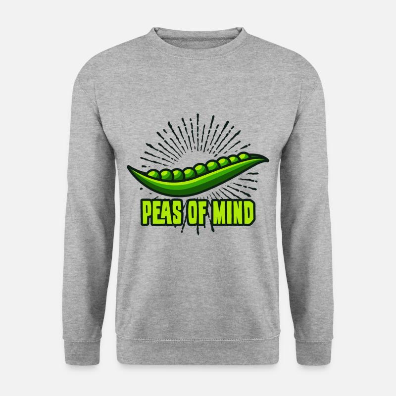Erbsen Bohne lustig Geschenk Geschenkidee - Unisex Pullover - Weißgrau meliert