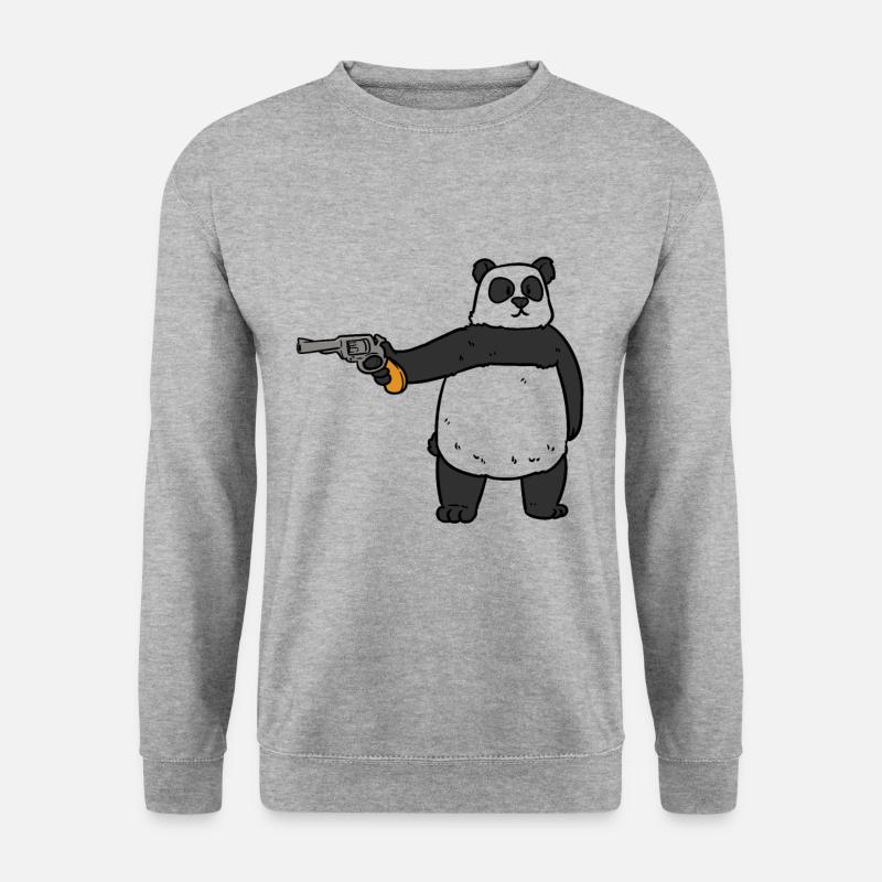 Robber Panda Robber Panda - Unisex Pullover - Weißgrau meliert