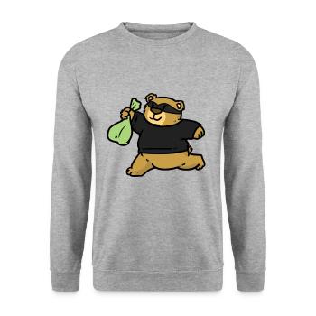 Robber Bear Robber Bear - Unisex Sweatshirt - salt & pepper - Front - Alina (178cm) & Michal (187cm)