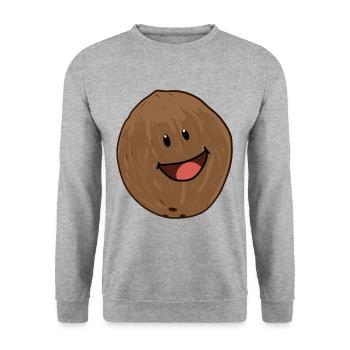 Kokosnuss Kokos Nüsse Nuss Kokosnüsse - Unisex Pullover - Weißgrau meliert - Vorne - Alina (178cm) & Michal (187cm)