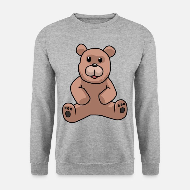 Teddy Teddybär Kinder Kleinkind Braunbär Baby - Unisex Pullover - Weißgrau meliert