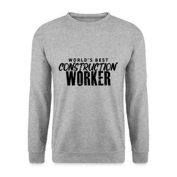 Construction Worker Construction Site Excavator Construction - Unisex Sweatshirt - salt & pepper - Front - Alina (178cm) & Michal (187cm)