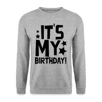 It's my birthday - Unisex Sweatshirt - salt & pepper - Front - Alina (178cm) & Michal (187cm)