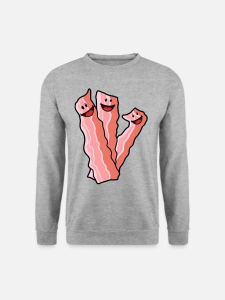 Speck Schinken Schweinefleisch Speise Nahrung - Unisex Pullover - Weißgrau meliert