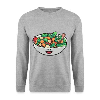 Végétalien Végétalien Salade végétalienne Nourriture saine Faim - Sweat-shirt Unisexe - gris chiné - Devant - Alina (178cm) & Michal (187cm)