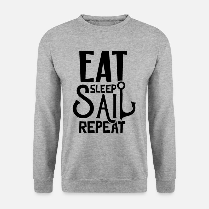 Segelboot - Unisex Pullover - Weißgrau meliert