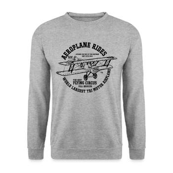 T-shirt cadeau avion pilote - Sweat-shirt Unisexe - gris chiné - Devant - Alina (178cm) & Michal (187cm)