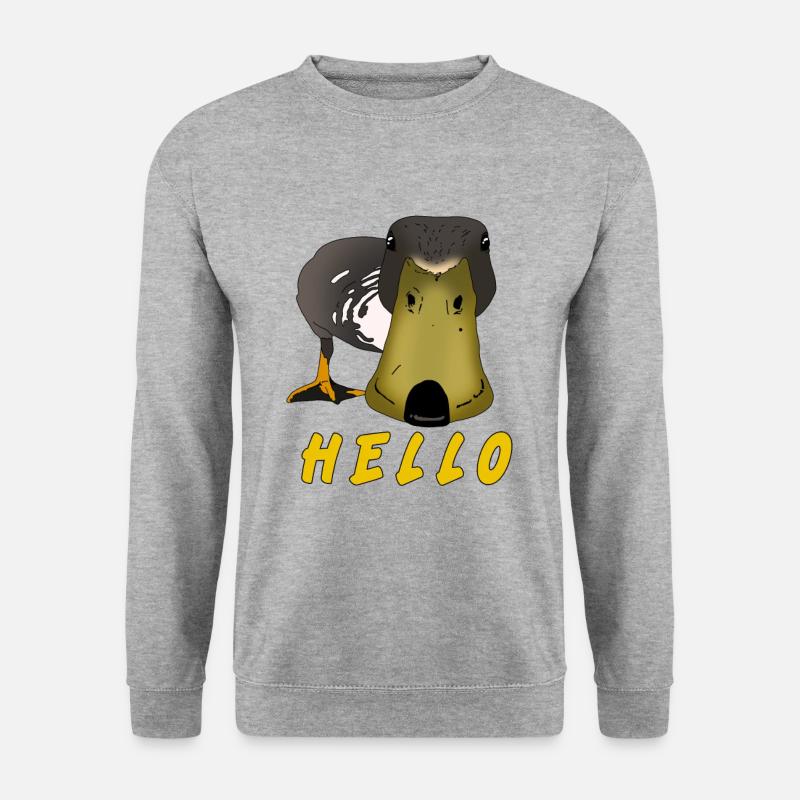 funny duck say hello gift idea chick - Unisex Sweatshirt - salt & pepper