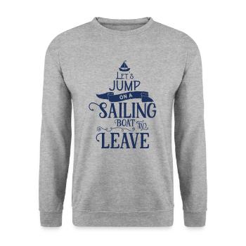Sailing School Sailor Sailing Sailor Sailing Club - Unisex Sweatshirt - salt & pepper - Front - Alina (178cm) & Michal (187cm)