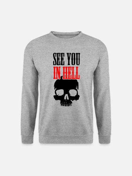 See You In Hell - Unisex Pullover - Weißgrau meliert