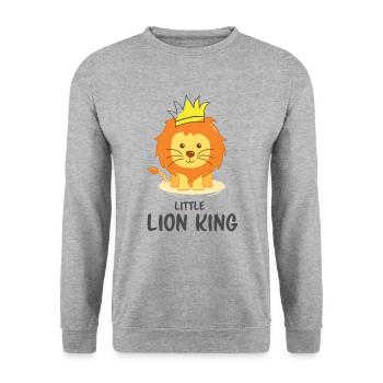 petit roi lion - Roi Lion - Sweat-shirt Unisexe - gris chiné - Devant - Alina (178cm) & Michal (187cm)