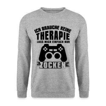 Zocken Pc Zocker Videospiele - Unisex Pullover - Weißgrau meliert - Vorne - Alina (178cm) & Michal (187cm)