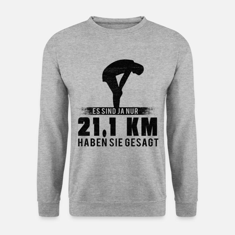 Exécution de devis de jogging Oui seulement 21,1 km - Sweat-shirt Unisexe - gris chiné
