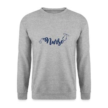 Doctor Nurse Nurse Senior Caregiver Nurse Nurse - Unisex Sweatshirt - salt & pepper - Front - Alina (178cm) & Michal (187cm)