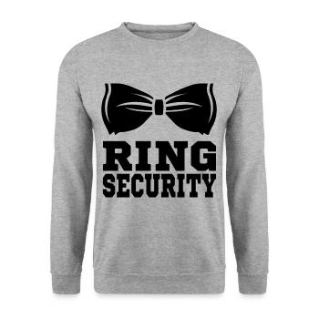 Ring Security Mit Fliege Hochzeitsgeschenke - Unisex Pullover - Weißgrau meliert - Vorne - Alina (178cm) & Michal (187cm)