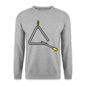 TRIANGLE Triangel Musicer Percussion Percussionist - Unisex Pullover - Weißgrau meliert - Vorne - Alina (178cm) & Michal (187cm)
