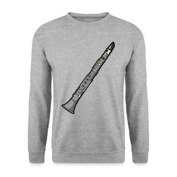 Klarinette Klarinettist Klarinettistin Oboe Musik - Unisex Pullover - Weißgrau meliert - Vorne - Alina (178cm) & Michal (187cm)