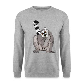 Idée cadeau amis Katta, Makis et Lemurs - Sweat-shirt Unisexe - gris chiné - Devant - Alina (178cm) & Michal (187cm)
