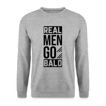 No Hair Hairstyle Bald Head Bald Bald Wearer - Unisex Sweatshirt - salt & pepper - Front - Alina (178cm) & Michal (187cm)