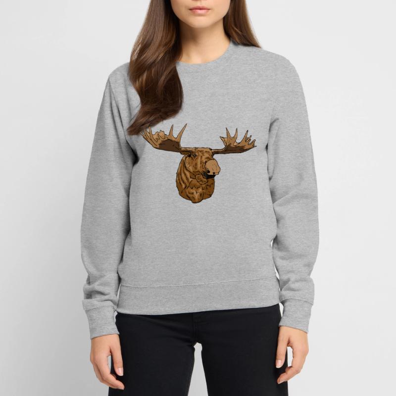 Hell brauner Elch mit kräftigen Geweih Geschenk Unisex Pullover