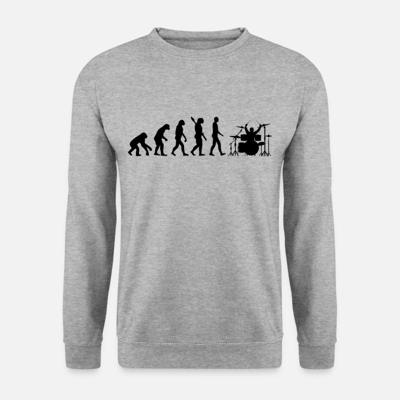 Drummer Drums Evolution Drummer Gift - Unisex Sweatshirt - salt & pepper