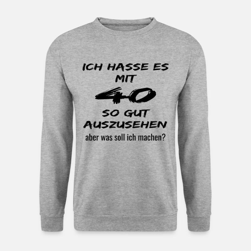 40. Geburtstag ! zum 40. Geburtstag ! Zum 40er !!! - Unisex Pullover - Weißgrau meliert