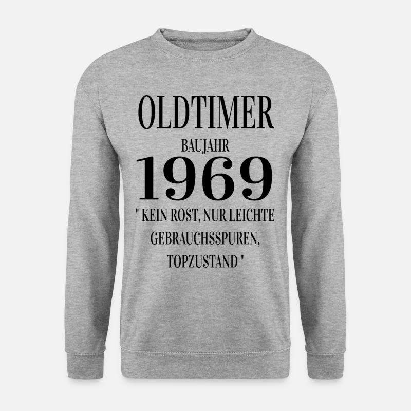 Oldtimer baujahr 1969 - Geburtstag geschenk spruch - Unisex Pullover - Weißgrau meliert