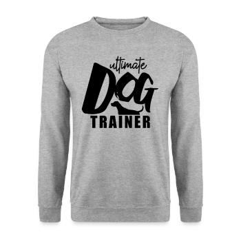 Hundetrainer - Unisex Pullover - Weißgrau meliert - Vorne - Alina (178cm) & Michal (187cm)