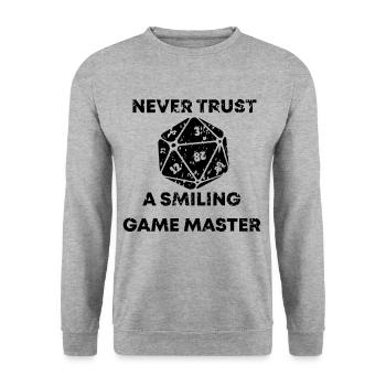 Ne faites jamais confiance à un maître de jeux souriant - Sweat-shirt Unisexe - gris chiné - Devant - Alina (178cm) & Michal (187cm)