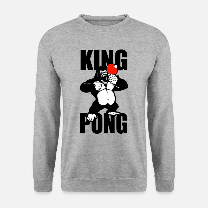 King Pong - Unisex Pullover - Weißgrau meliert