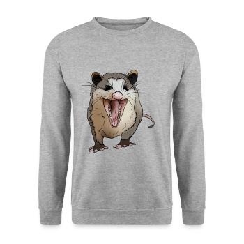 Laughing possum Gift idea for opossum friends - Unisex Sweatshirt - salt & pepper - Front - Alina (178cm) & Michal (187cm)