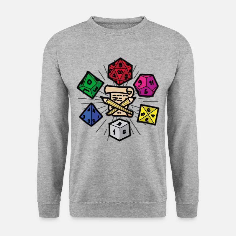 PAPER PEN AND DICE RPG Fantasy Role Playing Game - Unisex Pullover - Weißgrau meliert